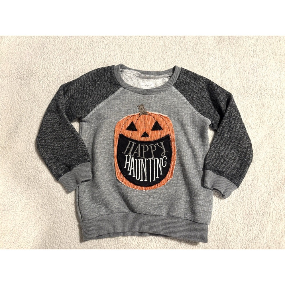 Mudpie Halloween Sweatshirt Toddler Boy 2-3T Pumpkin
